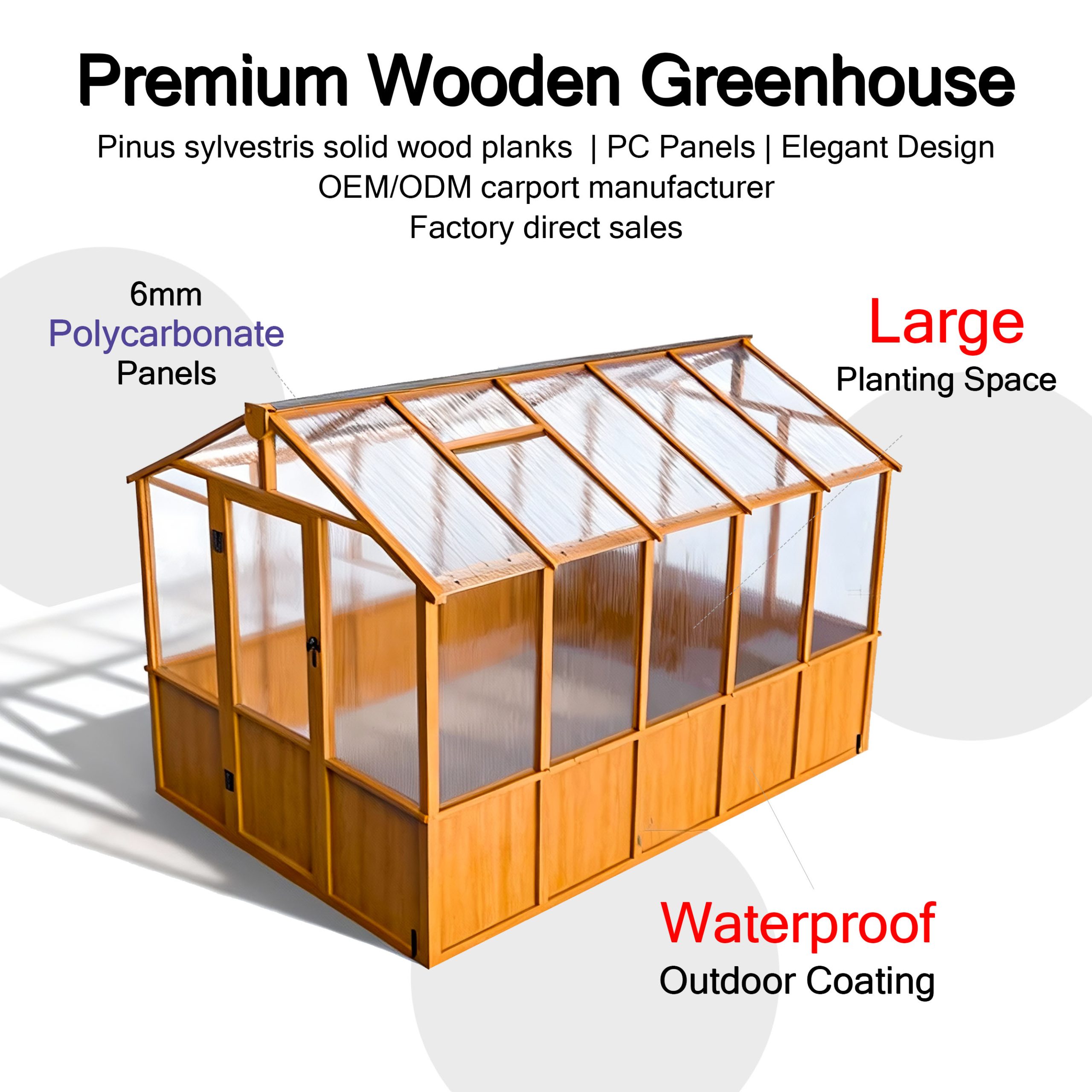 wooden greenhouse selling point