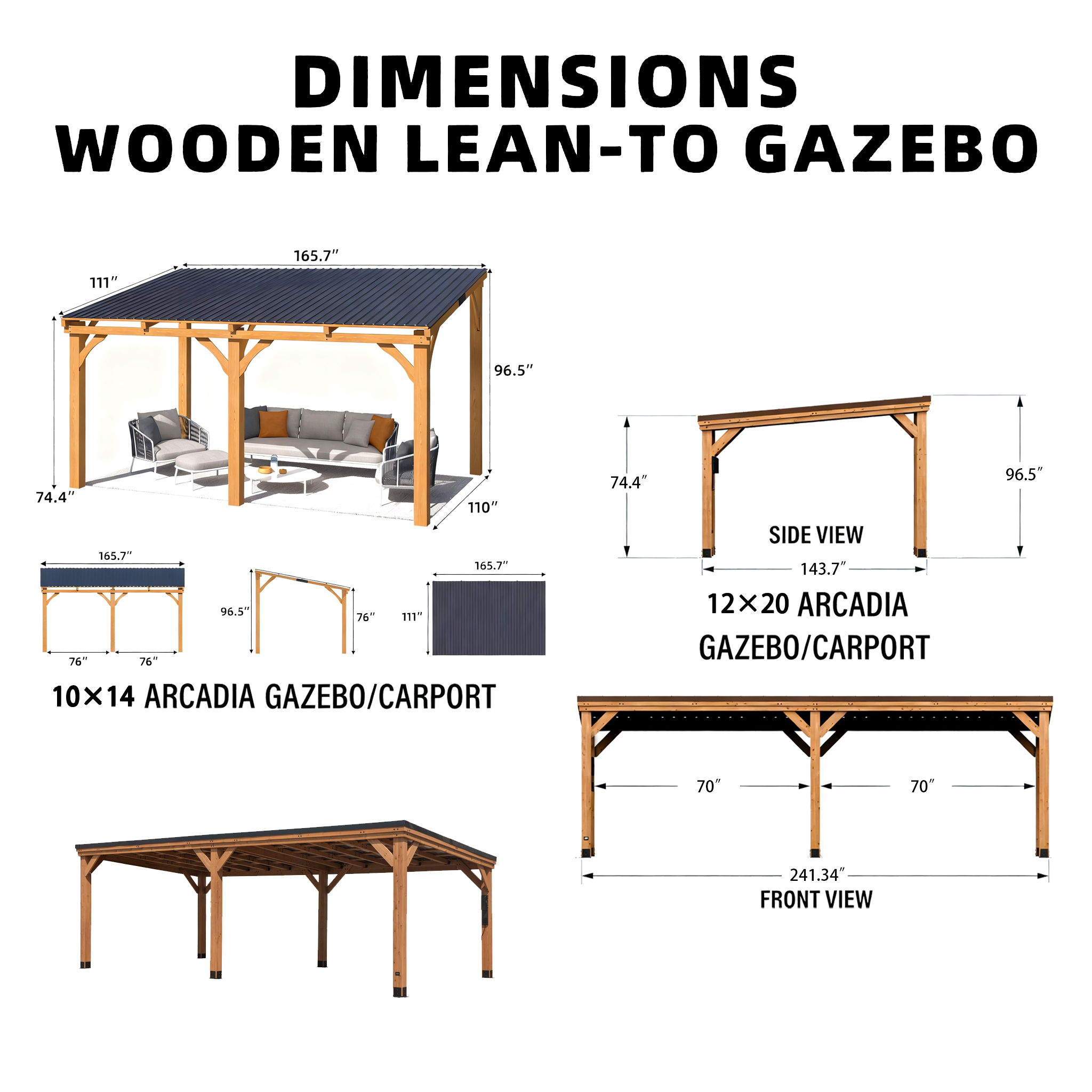 Wooden Gazebo product dimensions