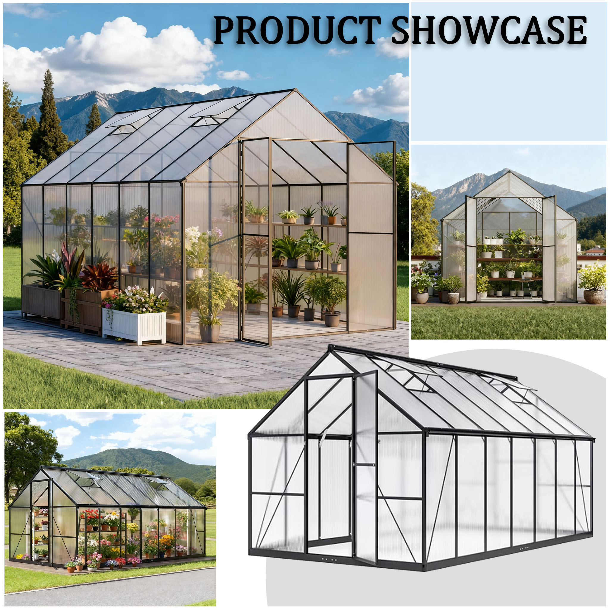 metal greenhouse product showcase
