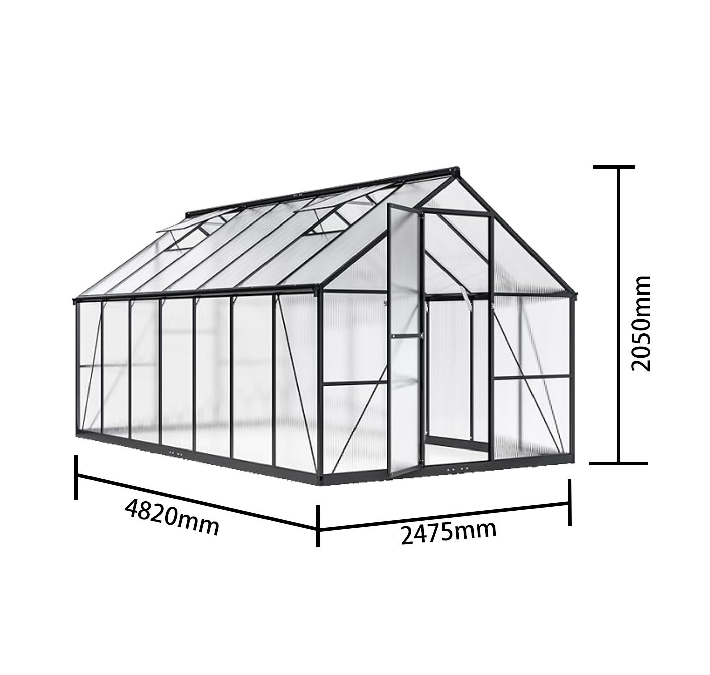 metal greenhouse measurement8x16