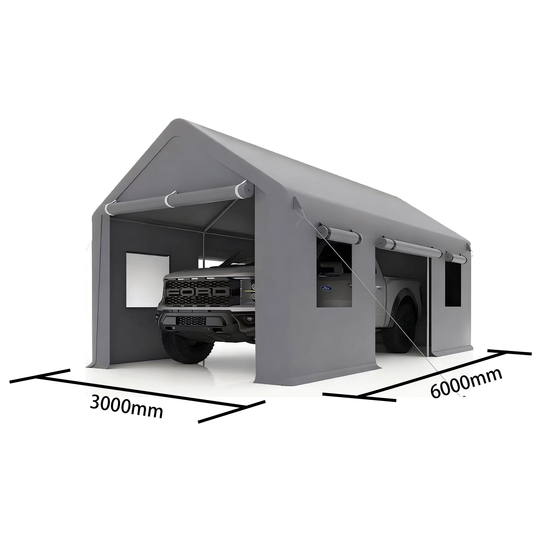 Backyard Blend Cloth Carport - Waterproof Car Canopy Tent 600D | 600D Fabric - Image 3