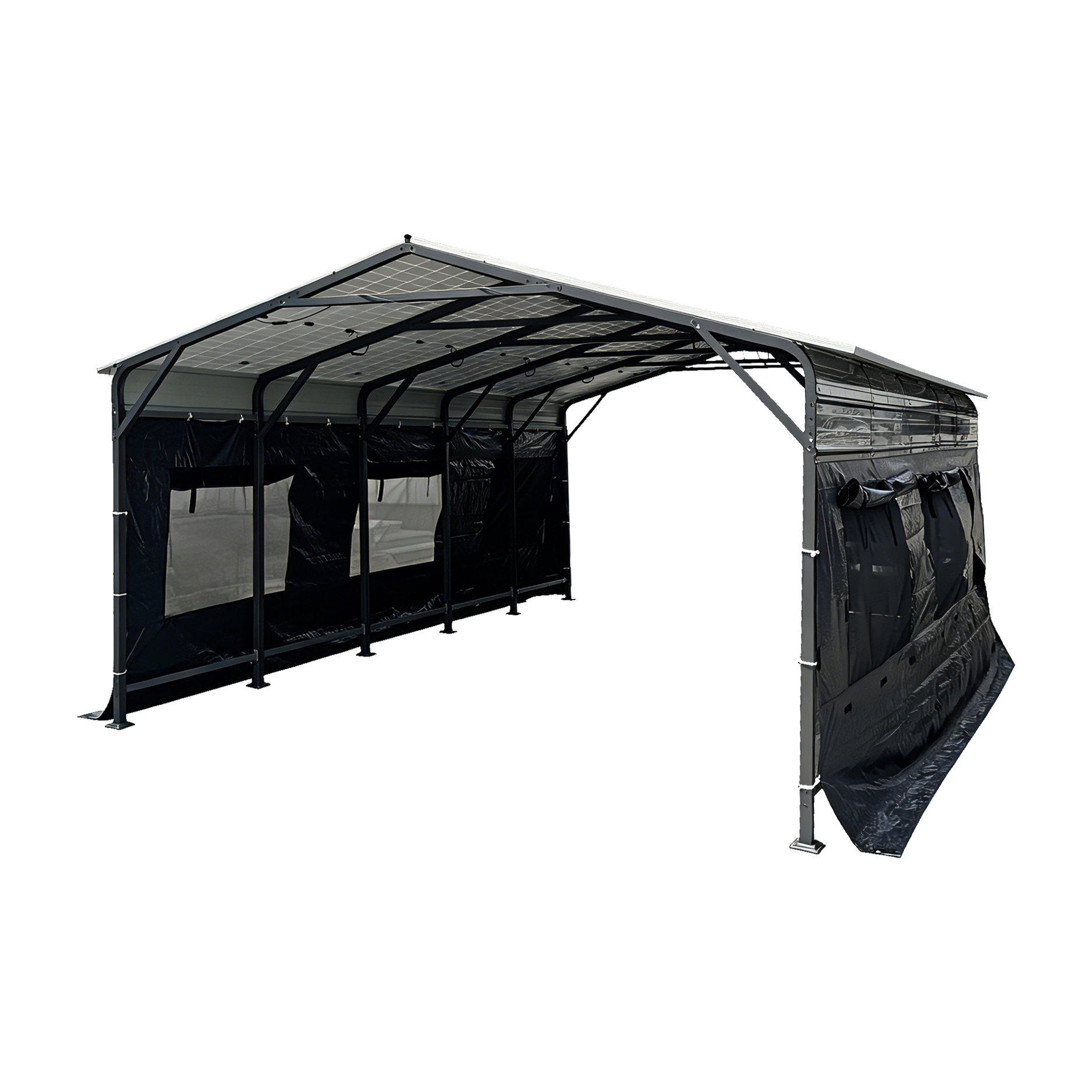 Backyard Blend Solar Panel Steel Carport - Image 2